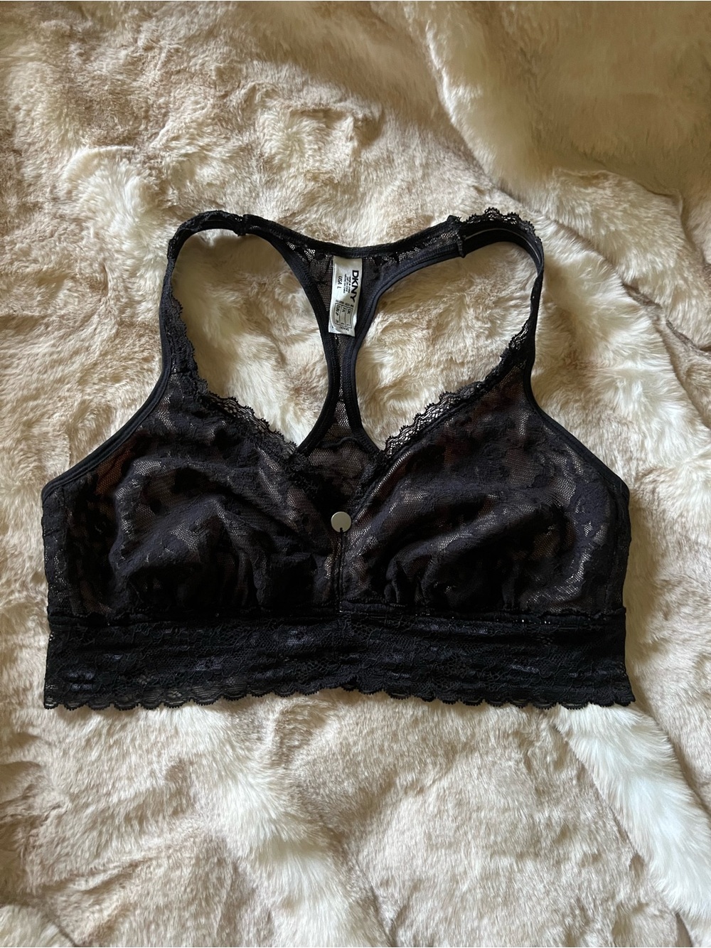 DKNY Black Lace Racerback Bralette